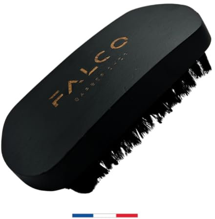 Falco Barber Shop - Brosse A Barbe Et Cheveu Homme en Poil de Sanglier idéal pour Coiffer, Discipliner et Appliquer de l’Huile