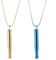 FunnAura 2 Pcs Titanium Steel Breathing Necklace, Portable Whistle Breathlace Exercises Necklace (Gold, Blue)