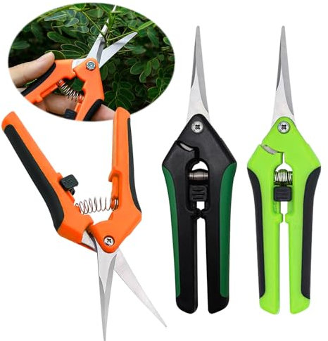 3 Piezas Tijeras de podar,Tijeras de Podar de Mano 160mm,Corte Preciso de árboles 5mm,Herramientas Jardineria con Bloqueo de Seguridad,Para Cortar, Ramas, Plantas, Setos, Flores y Ratán,Rosas