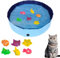 ACAREY Katzen Pool, Katzenpool mit Fischen Spielzeug 40x15cm, Tragbares Katzen Hundepool, PVC Faltbar Wasserspielzeug, für Katzen und Hunde zum Spielen Baden Verwendet