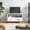 Lalfkkii TV-Schrank Multimedia TV-Ständer für Innenräume für Wohnzimmer, Schlafzimmer oder Unterhaltungsbereich, elegantes und praktisches Design, Weiß, 80 x 36 x 50 cm