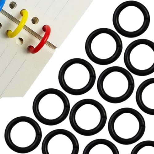 CHUYIX 100 Stück Buchringe Loseblatt Verbinder Binder Ringe 15mm Schlüsselringe Ring Binder Kunststoff Lose Blatt Notizringe Bücherringe für Scrapbook Album Handwerk Schlüsselringe Memo Ablage