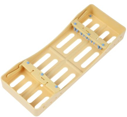 Beavorty Sterilisationsbox aus Abs Kunststoff Faltbares Sterilisier tablett für Instrumente Hitzebeständig Langlebig Gelb Geeignet für Zahnarztpraxis und Labor