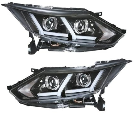 Frontstoßstangenscheinwerfer für Nissan Rogue, Sport, Qashqai und Dualis (2016–2018) mit LED-Scheinwerfern und Nebelscheinwerfern