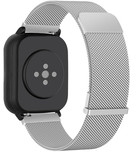 Yisica Armband für Xiaomi Redmi Watch 5 Active/Redmi Watch 5 Lite Armbänder, Metall Magnet Ersatzarmband für Herren Damen (Silber)