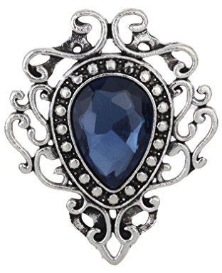 YAZILIND Brosche Juwel Retro Blau Zirkonia Wassertröpfchen Pins
