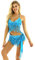 Freebily Damen Bauchtanz Kostüm Sexy Quaste Pailletten BH Oberteil Hüfttuch Rock/Shorts Gürtel Glitzer Tanzkleidung Pole Dance Outfits See blau Einheitsgröße