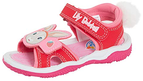 Girls Lily Bobtail Sports Sandals Kids 3D Bunny Pompom Tail Summer Flat Open Toe Shoes