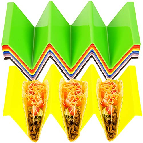 Youngever 9 Paquetes Soportes Grandes pare Tacos, Estilo Bandeja pare Tacos, Rejilla Superior Apta pare El Lavavajillas, Juegode 9 Colores Surtidos