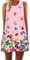 Ocean Plus Damen Ärmelloses Minikleid Digitaldruck Strandkleid Sommerkleid Tank Tops Rundhals Kurz A-Line Hemdkleid Blusekleid (M (EU 36-38), Papillon coloré sur Rose)