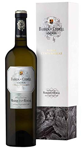 Barón de Chirel Viñas Centenarias de Marqués de Riscal - Vino blanco de la Tierra de Castilla y León, Variedad 100% Verdejo, Crianza sobre lías de 8 meses - Botella individual 750 ml