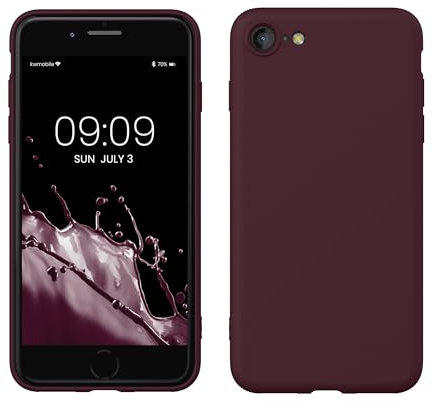kwmobile Handyhülle für iPhone SE 2022 Hülle/iPhone SE 2020 / iPhone 8 / iPhone 7, für iPhone SE Hülle - Schutzhülle für kabelloses Laden - Case in Bordeaux Violett