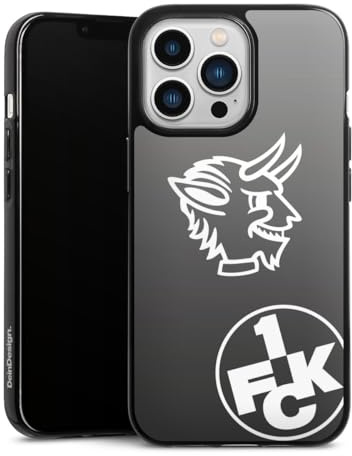 Silikon Hülle kompatibel mit Apple iPhone 13 Pro Case schwarz Handyhülle 1. FCK Logo 1. FC Kaiserslautern
