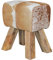 KADIMA DESIGN Ziegenfell-Sitzhocker, Moderner Landhausstil, Haarleder - Komfortabel & Stilvoll Material: Tierfell