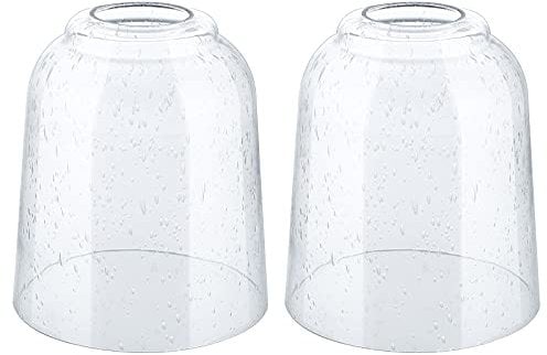 Skelang 2 Pcs Seeded Glass Shade, Light Shade with 42mm Fitter, Light Fixture Globe Replacement for Chandelier, Wall Sconce, Vanity Light