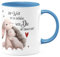 MIKALINO Keramik Tasse Die Welt ist so schön, weil Du mit drauf bist Hase und Igel | Kaffee Becher Kaffeetasse Geschenk, Farbe:cambridgeblue, Grösse:330ml
