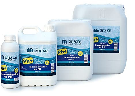 MUGAR- INCREMENTADOR/AUMENTADOR de pH -Hidróxido de Sodio- Productos para Limpieza y Mantenimiento de Piscina (1 litro)
