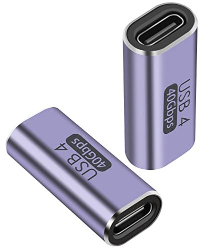 QIANRENON USB C Buchse auf Buchse Kupplung USB 4.0 Typ C Stecker 40 Gbps 100 W Datenübertragung Schnellladung Typ C OTG für Laptop Tablet Handy, 2 Stück