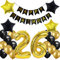 26. Geburtstag Dekoration, 26 Geburtstag Deko Schwarz und Gold, Geburtstagsdeko 26 Jahre Mann, 26 Jahre Geburtstagdeko Mann, Luftballon 26. Geburtstag Deko, 26. Party Luftballons