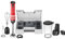 BLACK+DECKER Kitchen Wand Cordless Immersion Blender, 3 in 1 Multi Tool Set, Hand Blender with Charging Dock, Whisk and Milk Frother, Red (BCKM1013KS06)