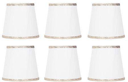 Lampenschirme 6er Set, Lichtabdeckungen Kleine Kronleuchterschirme Uno Fitter Bell Lampenschirme Modernes Weiß für Tisch Boden Wand Kronleuchter Nachttischlampe Ersatz