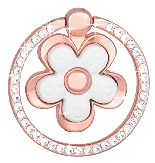 Fycyko Glitzer Handy Ring Halterung Finger Holder Handy Halter Blumen 360 Grad Drehung Handy Phone Ring Holder Blume Smartphone Fingerhalter Handyhalterung Kompatibel mit iPhone iPad Samsung - Weiß