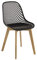 Baroni Home Moderner Stuhl mit Holzbeinen, ergonomischer Bürostuhl mit geschnitzter Textur, Esszimmerstuhl max. 130 kg, 48x43x84 cm, Schwarz, 1 Stück