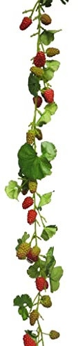 mucplants Himbeer künstliche Girlande Garten-, Tischdekoration künstliche Beeren 130cm