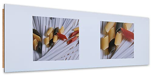 Feeby Bilder 90x30 cm Nudeln Stillleben 1 tlg Modern Wandbilder Deco Panel MDF Kunstdruck Wand Bild Wanddeko Design Flur Büro Küche Wohnzimmer Makro Abstrakt Weiß