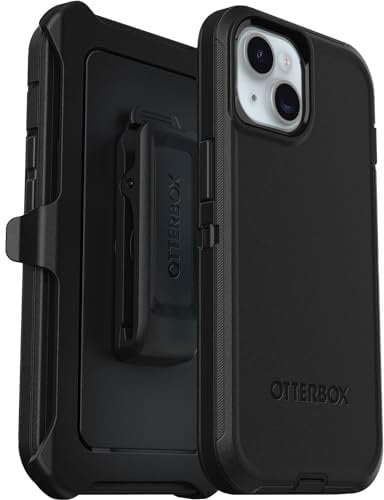 OtterBox Defender Case for iPhone 16e, 15, 14, 13, Shockproof, Drop Proof, Ultra-Rugged, Protective Case, 5x Tested to Military Standard, Black