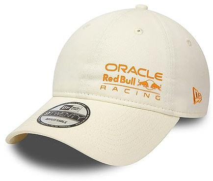 New Era Red Bull Racing Off White 9TWENTY Baseballkappe, verstellbar, offizielles Lizenzprodukt