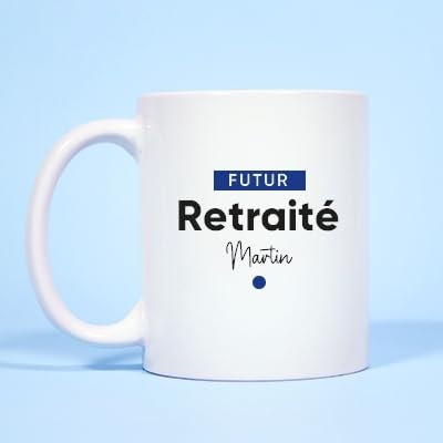 CADEAUX.COM - Mug Personnalisable - Futur Retraité - Mug Céramique - Tasse Classique Personnalisable - Résiste Au Micro Ondes et Lave Vaisselle - Idée Cadeau Original- Cadeau Homme, Femme