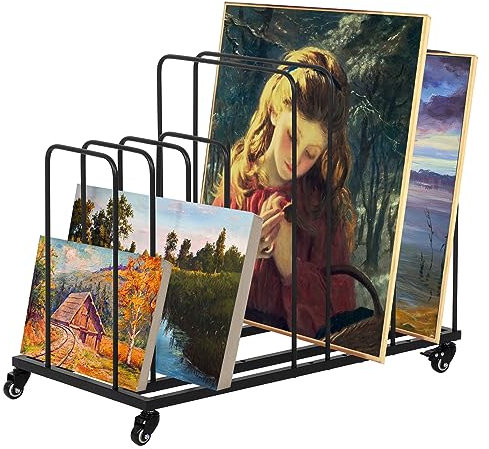lesolar Art Drying Rack for Painting, Art Canvas Storage Rack with Wheels, Adjustable Art Storage Holder Display for Classroom, Craft Room, Canvas Boards, Panel, Frame, Drawing
