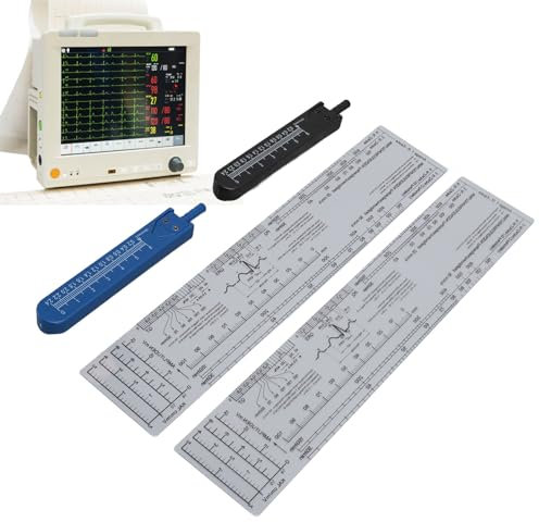 EKG-Messschieber und Lineal-Set, 2 Sets Messwerkzeug für die Erstellung von Elektrokardiogrammen mit Praktischer Tasche, Ideal für Krankenschwestern