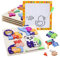 TUNJILOOL Holzpuzzle für Kleinkinder ab 1 2 3 Jahren, 2 in 1 Holzpuzzle-Spielzeug Lernendes Pädagogisches, Montessori Spielzeug Geschenk für 1 2 3 jährige Jungen und Mädchen 4er-Pack