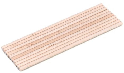FUZVOL Lot de 10 chevilles rondes en bois naturel de 30 cm x 10 mm de diamètre, longues tiges lisses pour projets artistiques, décorations et loisirs créatifs