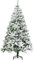 HOMCOM Künstlicher Weihnachtsbaum, 180 cm Kunstkiefer mit Kunstschnee, mit 750 Astspitzen faltbar Standfuß, für Weihnachtsfest, Indoor, Grün+Weiß