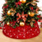 SilverChry Jupe de Sapin de Noël Rouge à Paillettes 60×40cm - Cache Pied et Collier pour Arbre de Noël - Décoration Anneau (Rouge)