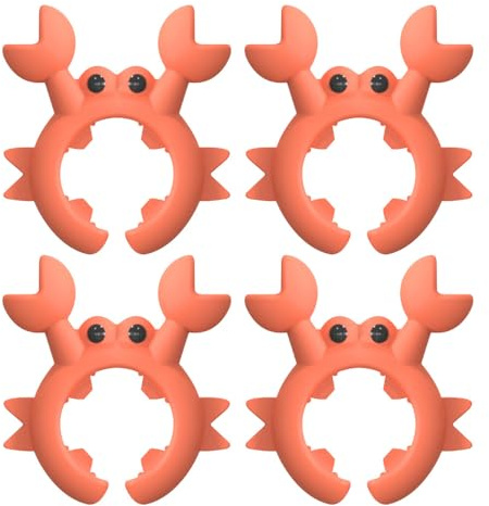 Creative Crab Shaped Spatula Rack, 4/6Pcs Universal Crab Utensil Holder Silicone Anti Scalding Cooking Pot Clip for Kitchen Pot