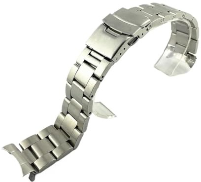 Passend for Seiko-Armband aus massivem Edelstahl, 20 mm, 22 mm, Herren-Sportarmband, Srpd, passend for Skx007/Skx009, SRPD63K1, Jubilee-Armband mit gebogenem Ende(Type A with logo,20mm)