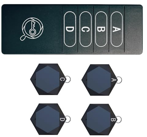 Localisateur d'objets sans fil, 1 émetteur et 4 récepteurs, porte-clé, porte-étiquette, suivi intelligent pour animaux de compagnie, porte-clés