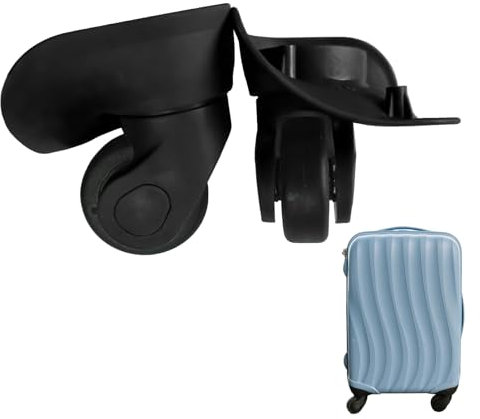 1 Paar Schwenkräder für Trolley-Koffer, Ersatz Gepäckräder, Passend für Hartschalenkoffer, Koffer Rollen Koffer Räder Ersatzrollen Gepäckkoffer, Ersatz Gepäck Räder, Schwarz