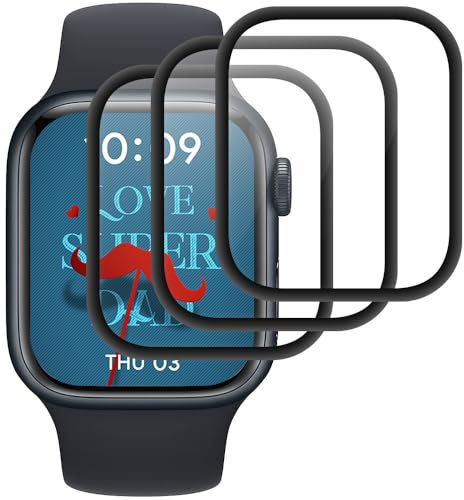 Protector Pantalla para Apple watch Series 7/8/9 41mm, 2 Piezas Vidrio Templado, [Antiarañazos][Antihuellas][9H Dureza]Glass