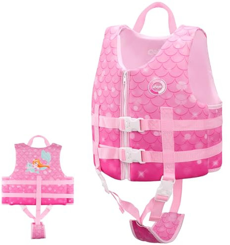 OSHYLE Gilet da nuoto per bambini, giubbotto galleggiante con cinghia di sicurezza, aiuto al galleggiamento (WB-MM, S(1-3))