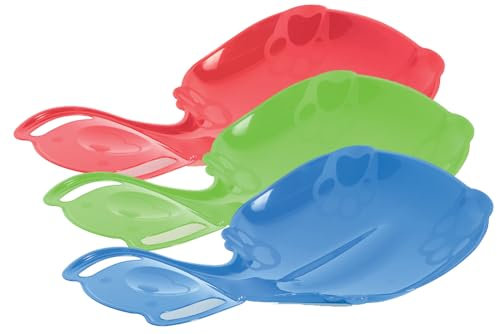 Tymar Schneerutscher, Schlittenbrett, Poporutscher mit Griff, Sitzschlitten Plastik (PolarBear2; Set 3 Stück)