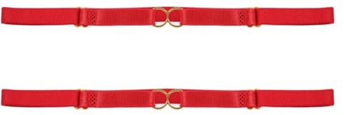 Red Garters, Bridal Garters, Wedding Garter for Brides, Pack of 2 Elasticated Thigh Straps with Metal Rings