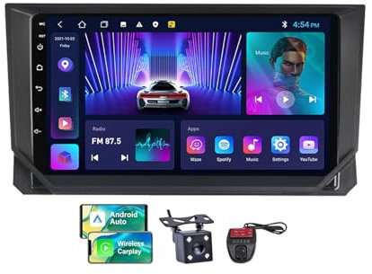 Genérico Radio Android 13 QLED de 9 y 2 DIN para Seat Ibiza (2017-2020) - CarPlay y Android Auto inalámbricos - Cámara de visión Trasera DVR Gratuita - Controles en el Volante, Dab, RDS, Wi-Fi, Blue