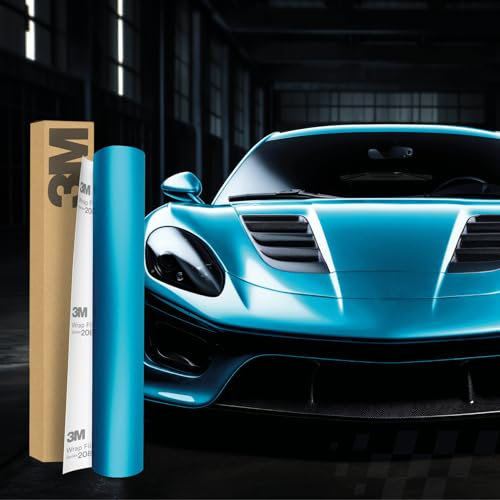 3M 2080 Car Wrapping Folie 30x152cm Selbstklebende Autofolie für Auto Motorrad Boot 3D Lackschutzfolie mit Luftkanälen zum Folieren (S327 Satin Ocean Shimmer)