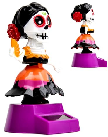 Uhngw Schädel Wackelkopf Für Auto, Solar-Skull-Deko Wackelfiguren, Lustige Desktop Figur Automatische Schreibtisch Deko Für Freunde Erwachsene Kollegen
