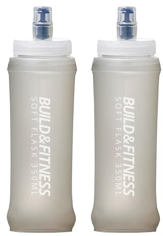 BUILD & FITNESS Borracce morbide confezione da 2, 500ml, 350ml. Borraccia morbida pieghevole, a prova di perdite, in TPU, senza BPA, facile da pulire, Compatibile con gilet da corsa e cintura da corsa